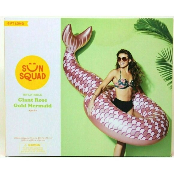 Swimming Sun Squad Giant 6FT Long Rose Gold Mermaid  Ages 8+ - Picture 1 of 4